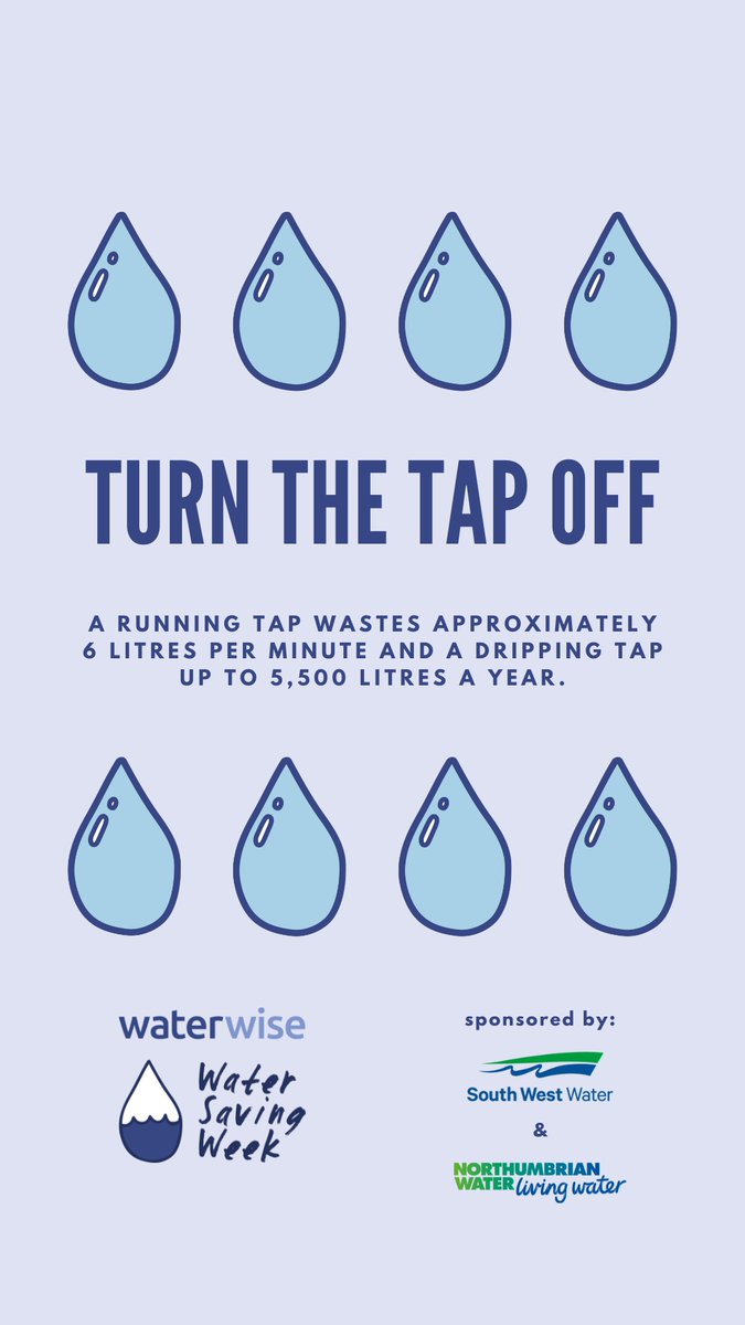 It's Water Saving Week!

Here's some ideas for small water-saving habits that can make a BIG impact to our wallets, and the environment 

Thirsty for more top tips? Check out this article from the Make Water Famous team&gt; ow.ly/Nu6p50RFlNg

#WaterSavingWeek