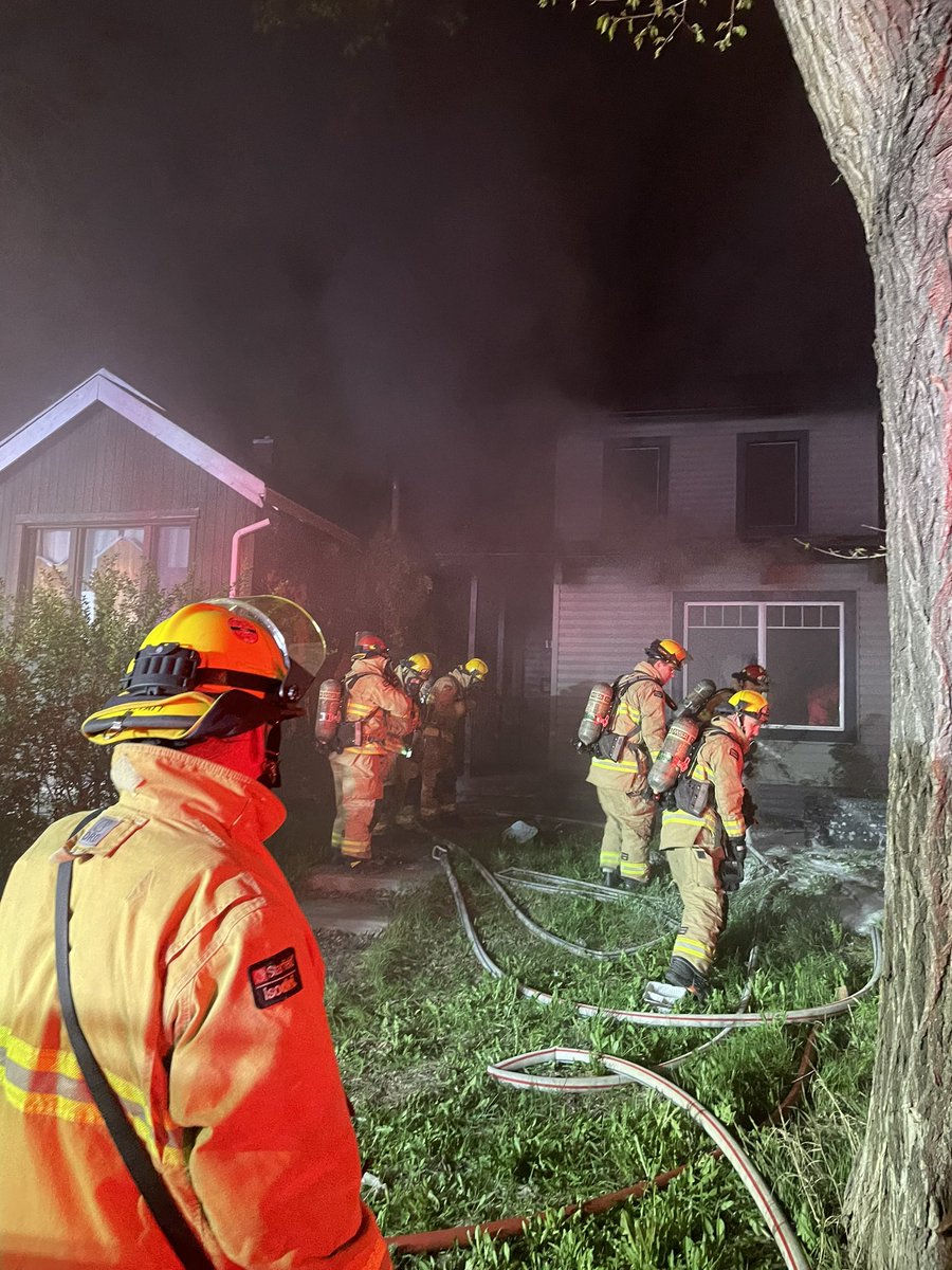 At 12:33am, crews were called to the 1100 Blk. of Cameron St. for a house fire. Crews still working to extinguish hot spots but searches complete with no injuries reported. Fire will be under investigation. #yqr