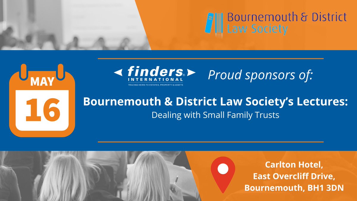 Proud sponsor of the Bournemouth and District Law Society (BDLS) Lecture; Dealing with Small Family Trusts. Thursday 16th May 👉🏽 bournemouthlaw.com/bournemouth-di… @BmthDistrictLaw #familytrusts #lawsociety #lawsocietylectures