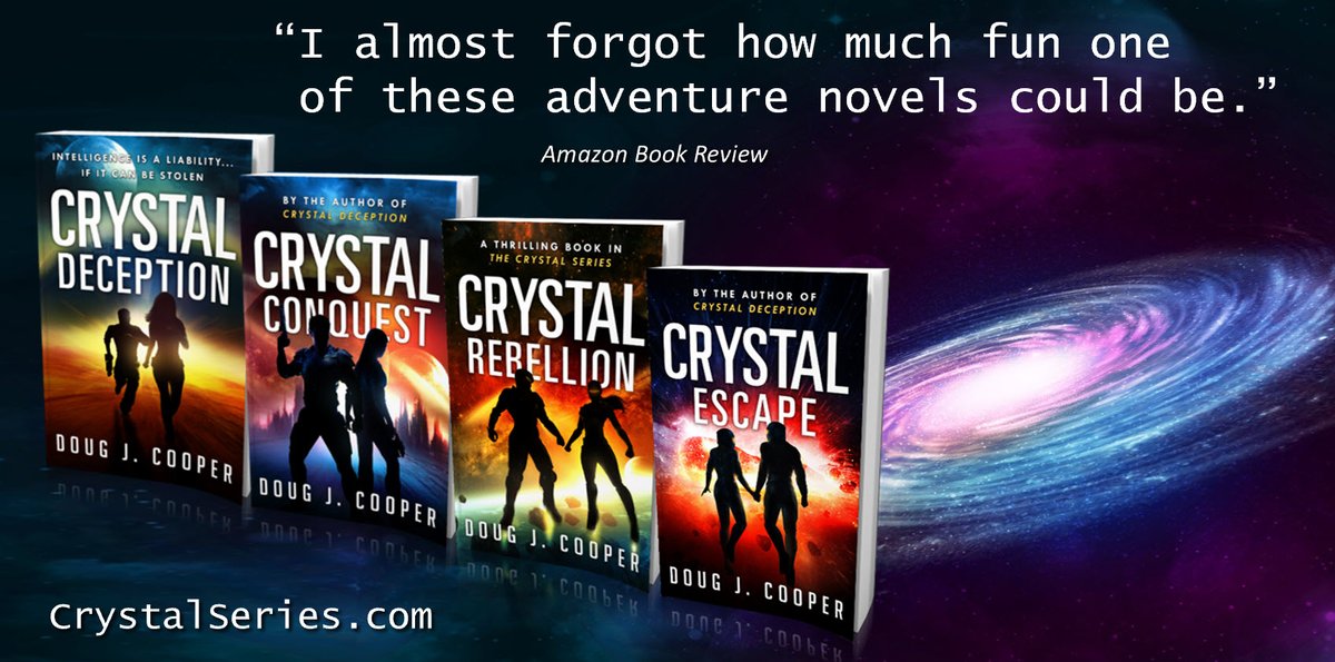 Cheryl threw her elbows into him, hard and fast.
The Crystal Series – futuristic suspense
Start with first book CRYSTAL DECEPTION
Series info: CrystalSeries.com
Buy link: amazon.com/default/e/B00F… 
#asmsg #ian1