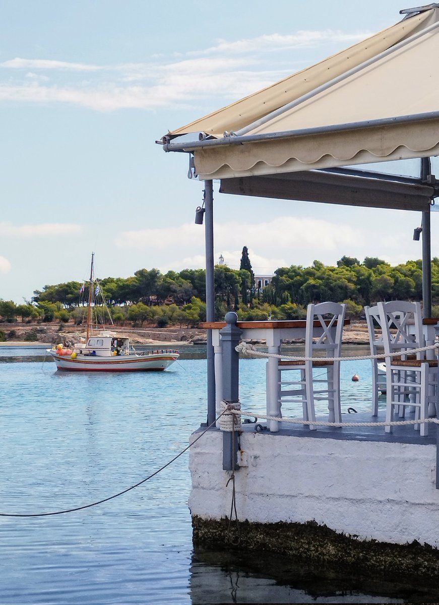 Table for one with a view please. Spetses, Greece.