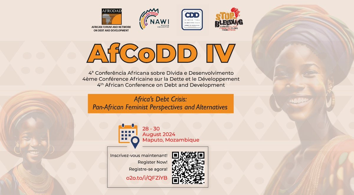 #Registration for the 4th African Conference on Debt and Development (#AfCoDDIV) is now OPEN Register here ➡️ afrodad.org/AfCoDDIV
