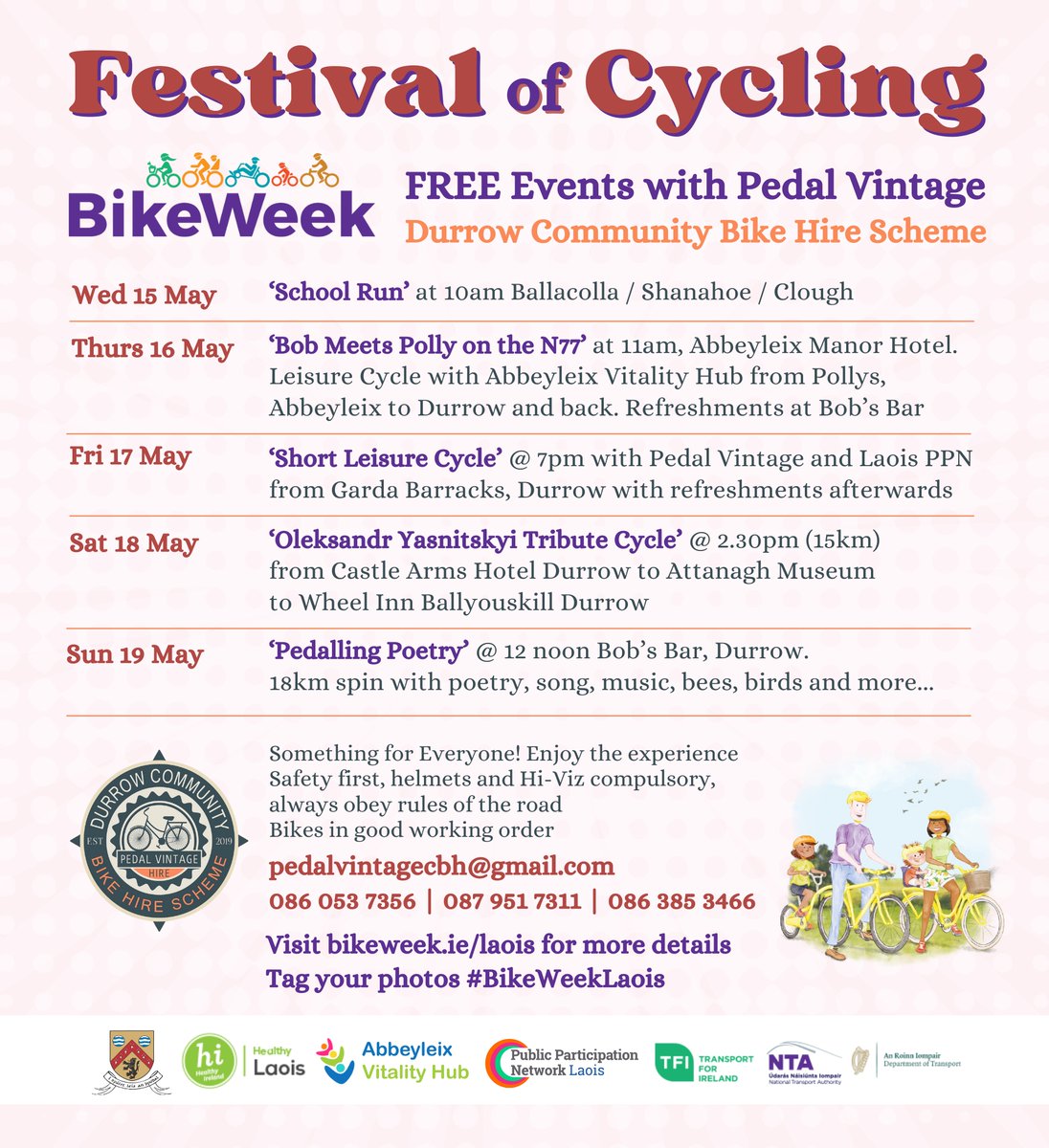 Some fantastic events with Pedal Vintage so far for #BikeWeek, and plenty more to come! #BikeWeekLaois 🚵🏻‍♀️🚵🏻🚴🏻