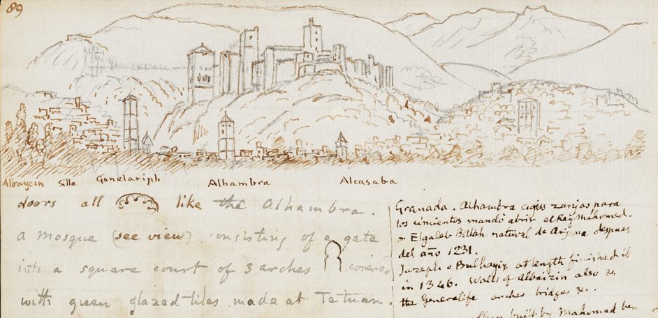 My article on an early 19th-century British traveller’s decades-long encounter with the #alhambra and Spain’s Islamic history is now online and open access. It has been a pleasure to work on William Gell’s notebook with @the_bsr! cambridge.org/core/journals/…