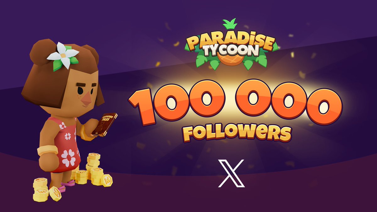 GM Tycoons!🤩🌴 We just reached 100 000 followers on X! And we're launching the Beta update within hours! What a fantastic day!