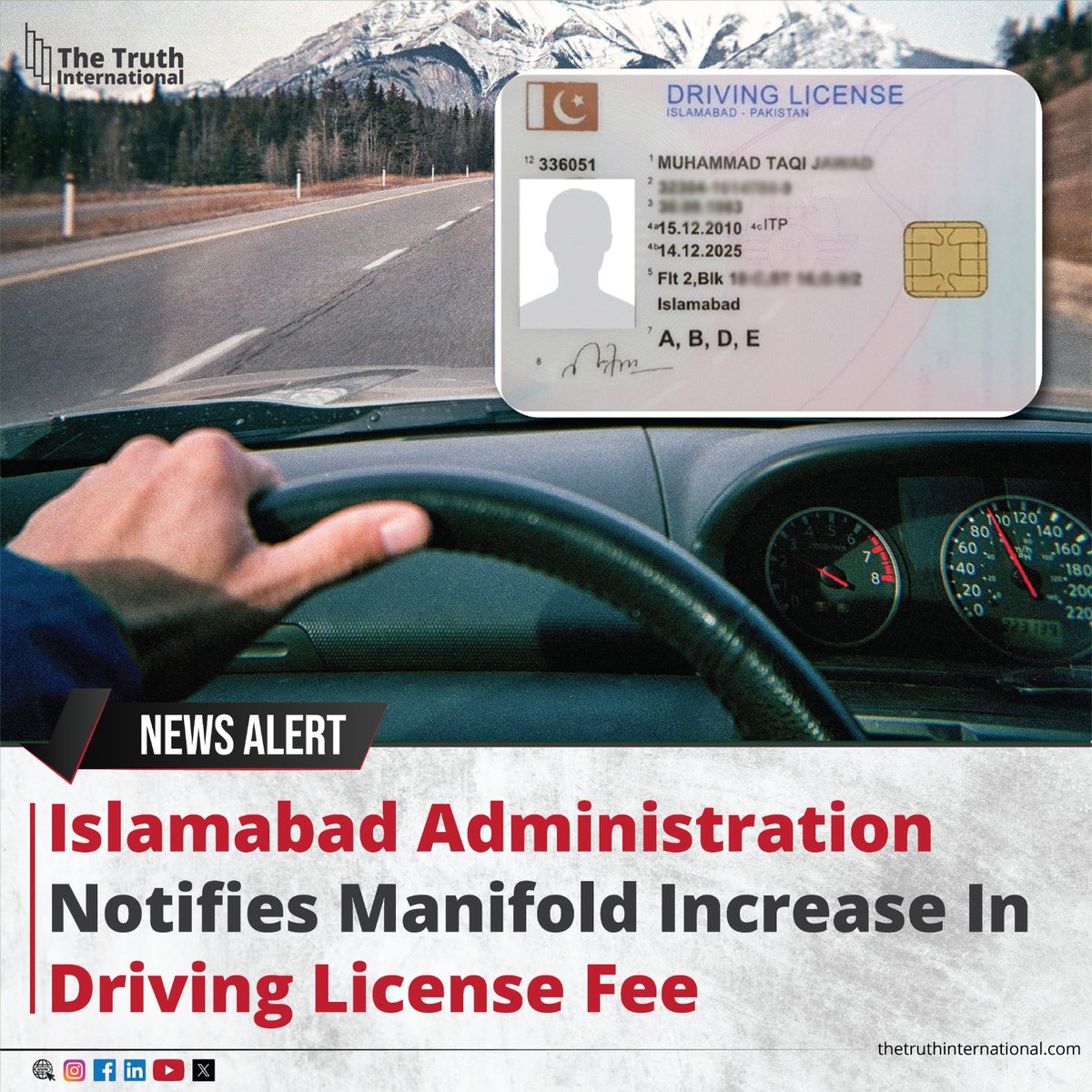 ttimagazine's tweet image. Islamabad Administration Notifies Manifold Increase In Driving License Fee

For Detail
thetruthinternational.com/latest-updates…

#Islamabad #administation #driving 
#license #fee #manofold #tti #thetruthinternational #ttimagazine