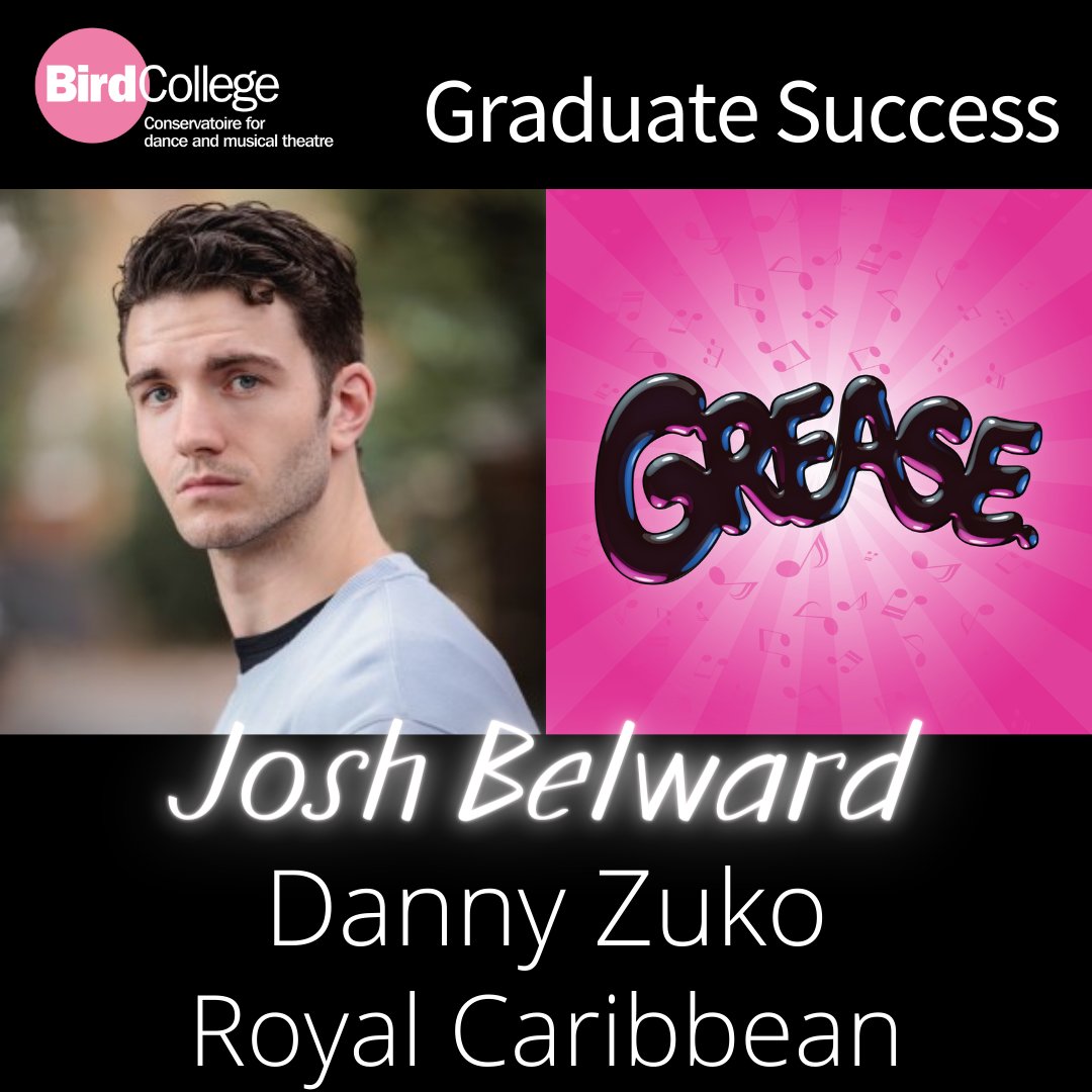 Congratulations to Bird graduate Josh Belward who will be playing Danny Zuko in the Royal Caribbean production of Grease on Independence of the Seas! ✨️ Credits include Top Hat 👏 #proud #whereperformancecounts #graduatesuccess