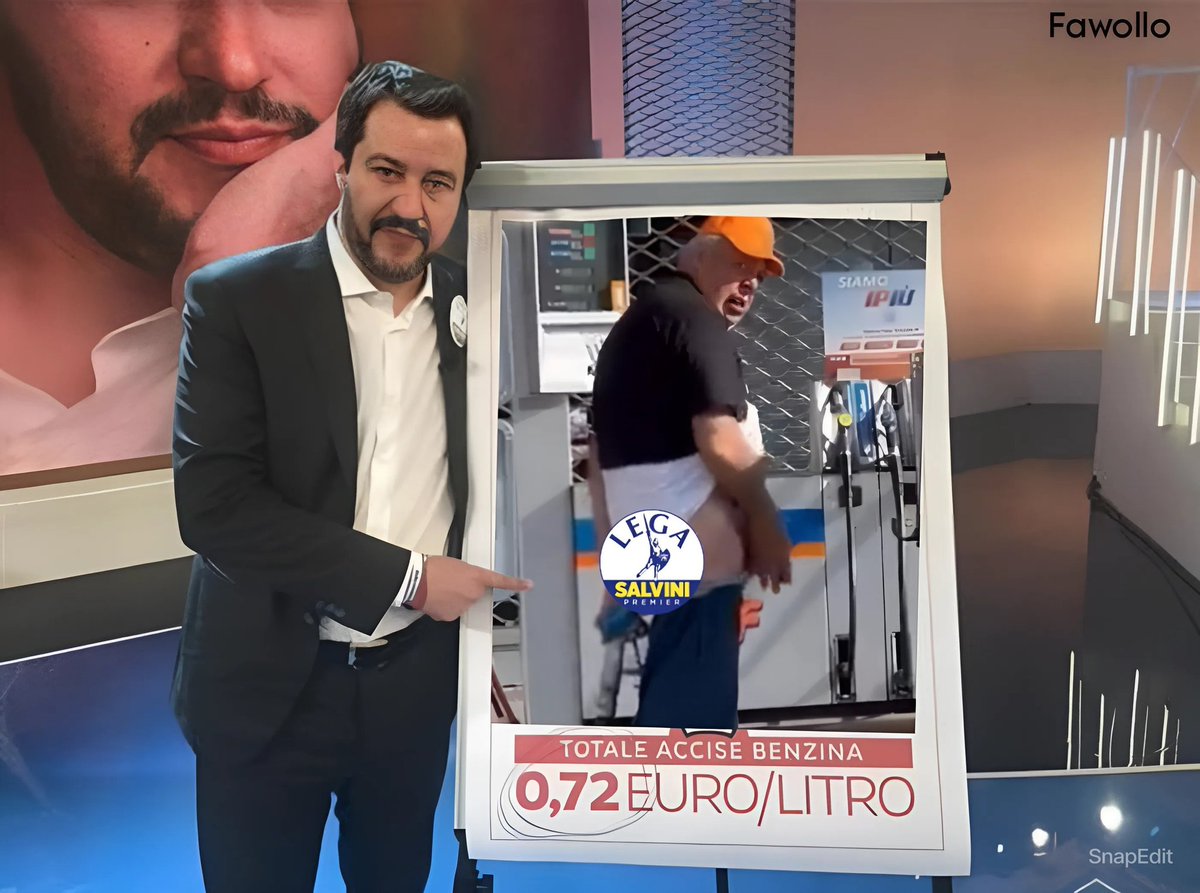 Oggi #Salvini, ministro dei trasporti, ci spiega come è riuscito insieme a #Giorgetti, ministro dell'economia, a togliere 72 centesimi di accise dal prezzo di un litro carburante alla pompa.
