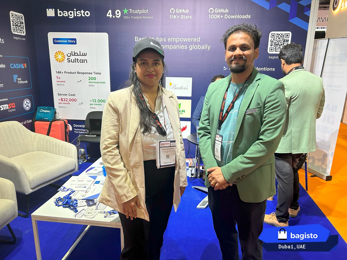 BagistoShop's tweet photo. Some glimpses of Day 1 in #bagisto booth H2-F40 at #seamlessDxB. https://t.co/Lr58y29LaD