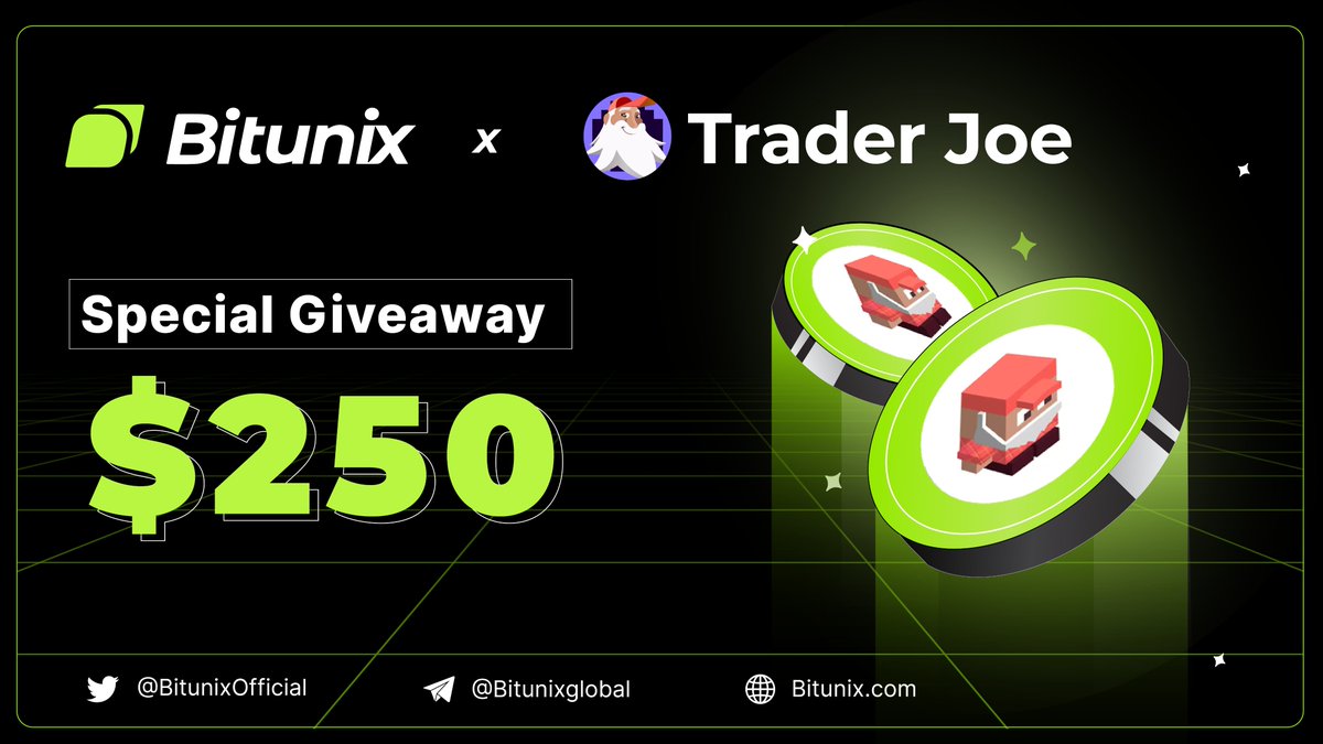 🥳Let's Celebrate $JOE listing on #Bitunix!  

We are giving away $250 in $JOE !

To enter:

✅ Follow @BitunixOfficial @TraderJoe_xyz

✅ Like + RT + Tag 2 Friends  

✅Comment your favorite JOE image