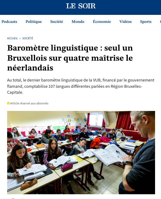 L’enseignement des langues à Bruxelles est un échec ! Ce que veut @defi_eu ? Revoir les méthodes d’apprentissage pour permettre aux enfants de maitriser parfaitement l’une des deux langues de la Région ! lesoir.be/587759/article…