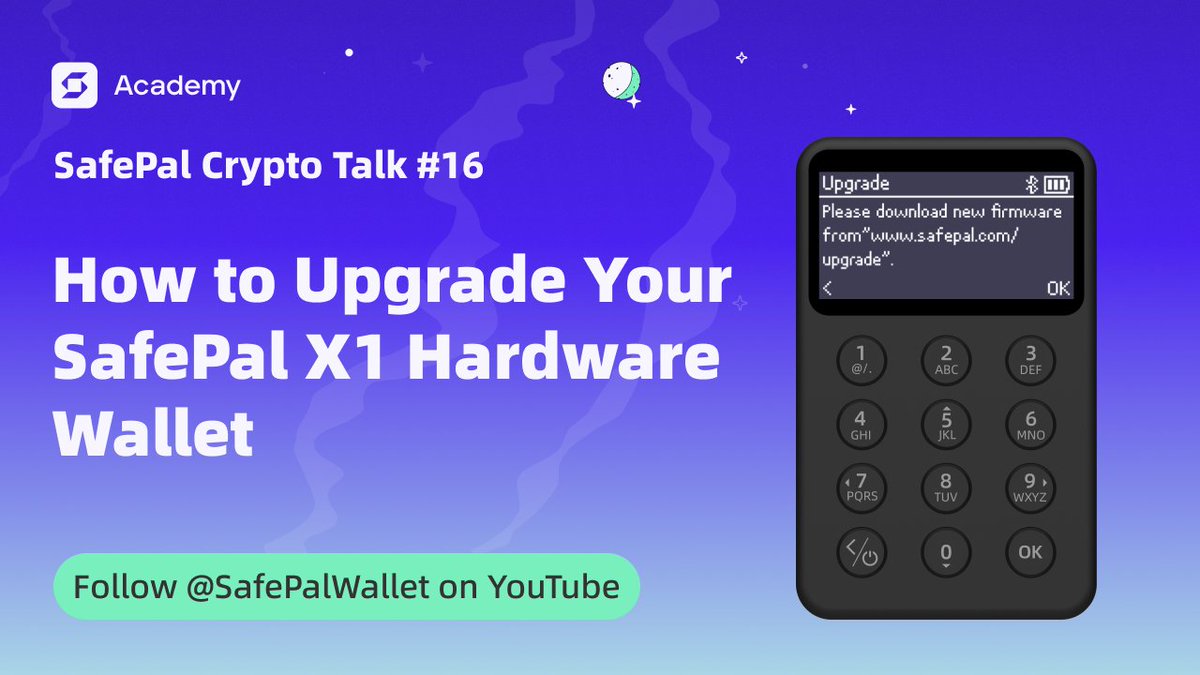 📢Learn how to upgrade the X1 hardware wallet 🔷Viet Live Stream: Bangkok time 8 PM May 16th 🔷Russian Live Stream: Moscow time 7 PM May 16th 🔷English Live Stream: 3 PM UTC May 17th 🔷French Live Stream: Paris time 7 PM May 17th 📌Our YouTube: youtube.com/@SafePalWallet