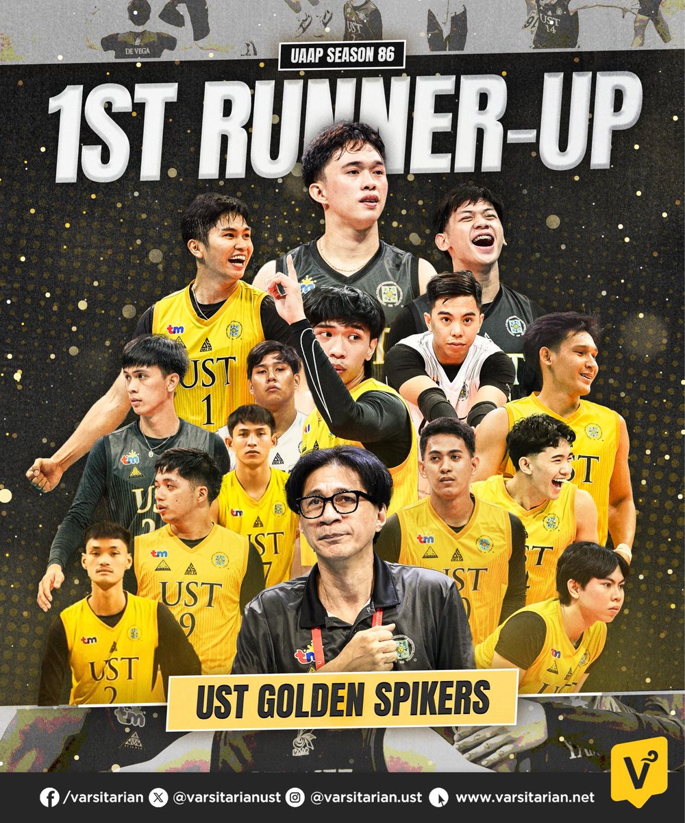 GOLDEN SPIKERS FINISH WITH SILVER 🐯🥈 The UST Golden Spikers capture silver for the second straight season after bowing down to the NU Bulldogs in the UAAP Season 86 finals. Thank you, Golden Spikers!