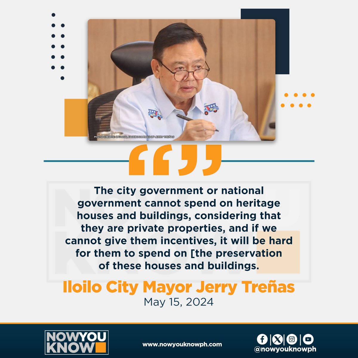 City Mayor Jerry Treñas is pushing to increase the existing real property tax (RPT) incentives for owners of houses and buildings considered heritage structures. READ : tinyurl.com/yc2est5z 📰Inquirer.net