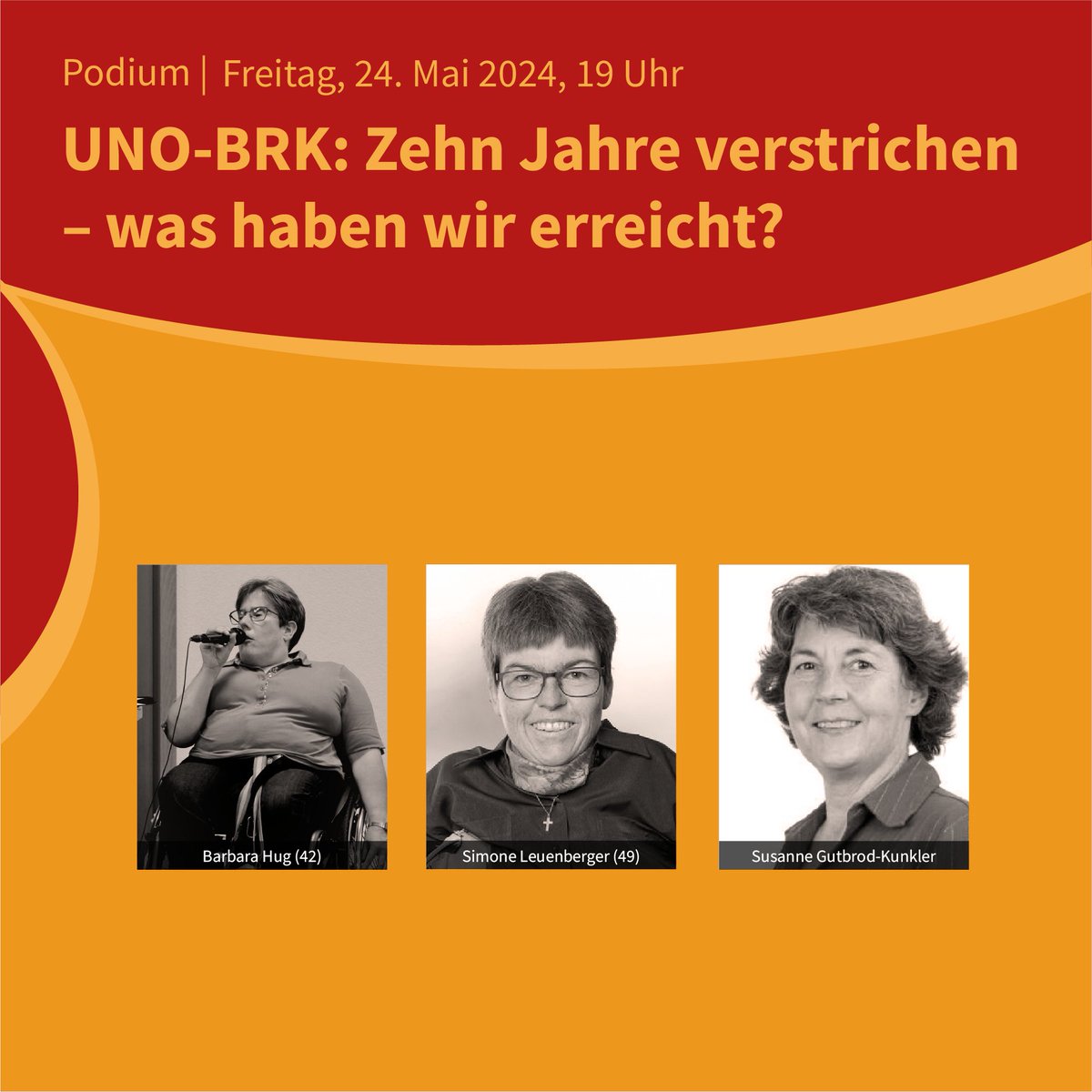 UNDTandem's tweet photo. 🌍 10 Jahre UNO-BRK in der Schweiz: Wie viel haben wir erreicht? 🤔 Diskutiert mit uns am 24. Mai im Dachstock des Offenen Höchhus! 🗓️
➡️💪🏼 Mit dabei: Barbara Hug, @SimLeuenberger &amp; Susanne Gutbrod-Kunkler. 🎤 https://t.co/bMCDOZE1HQ