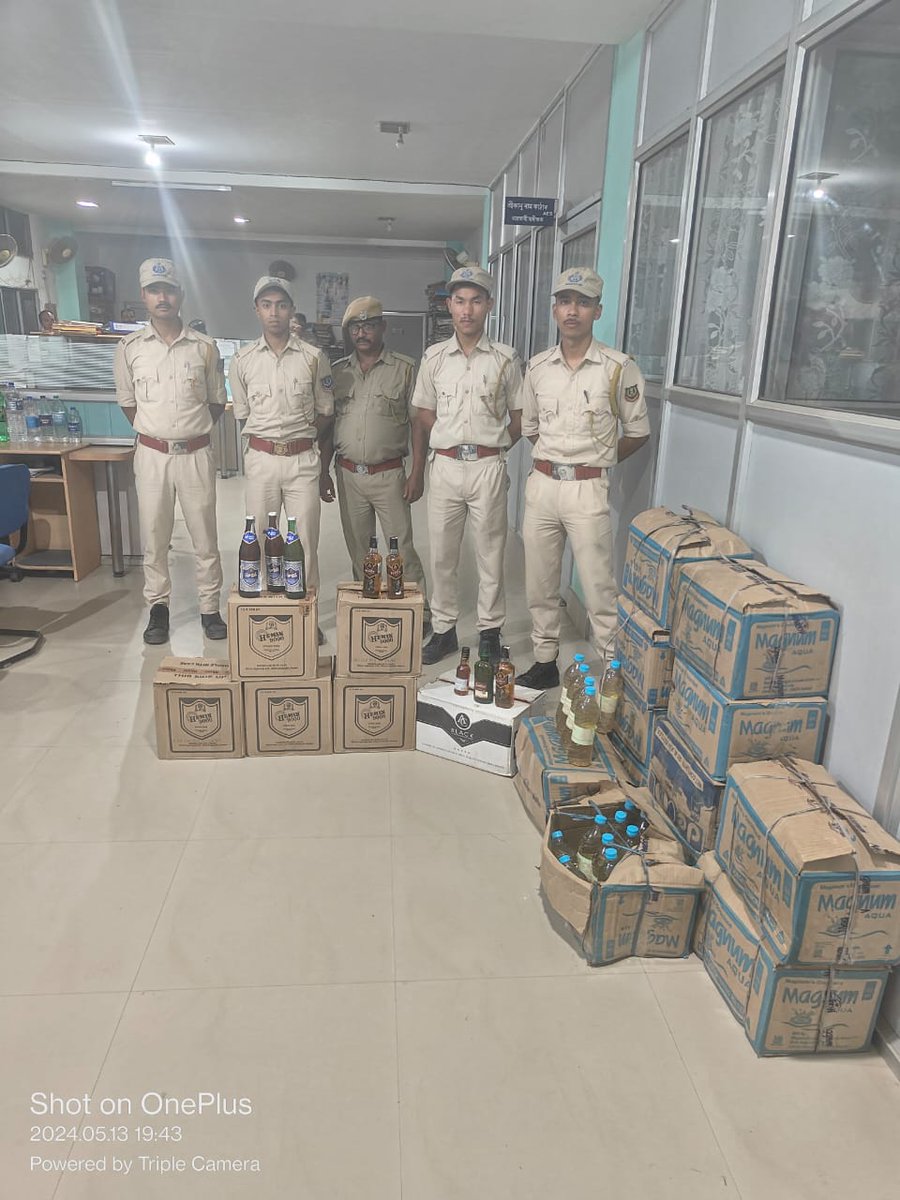 During a raid conducted by Dibrugarh Excise Team , 24 bottles of AC black whisky (375ml), 60 bottles of HeMan 9000 beer(650ml) and 216 bottles of De-natured spirit (500ml) were seized.

#IllegalLiquorFreeAssam