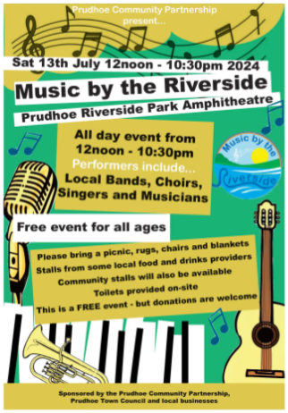 HOLD THE DATE!! Prudhoe Music by the Riverside is back for its 3rd year.