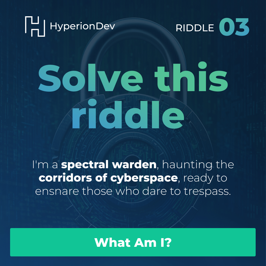 Test your cyber knowledge with our spectral warden riddle. To participate, make sure you're following us. Guess the answer in the comments for a chance to win a Takealot voucher. Ts and Cs Apply. #CyberSecurity #Puzzle