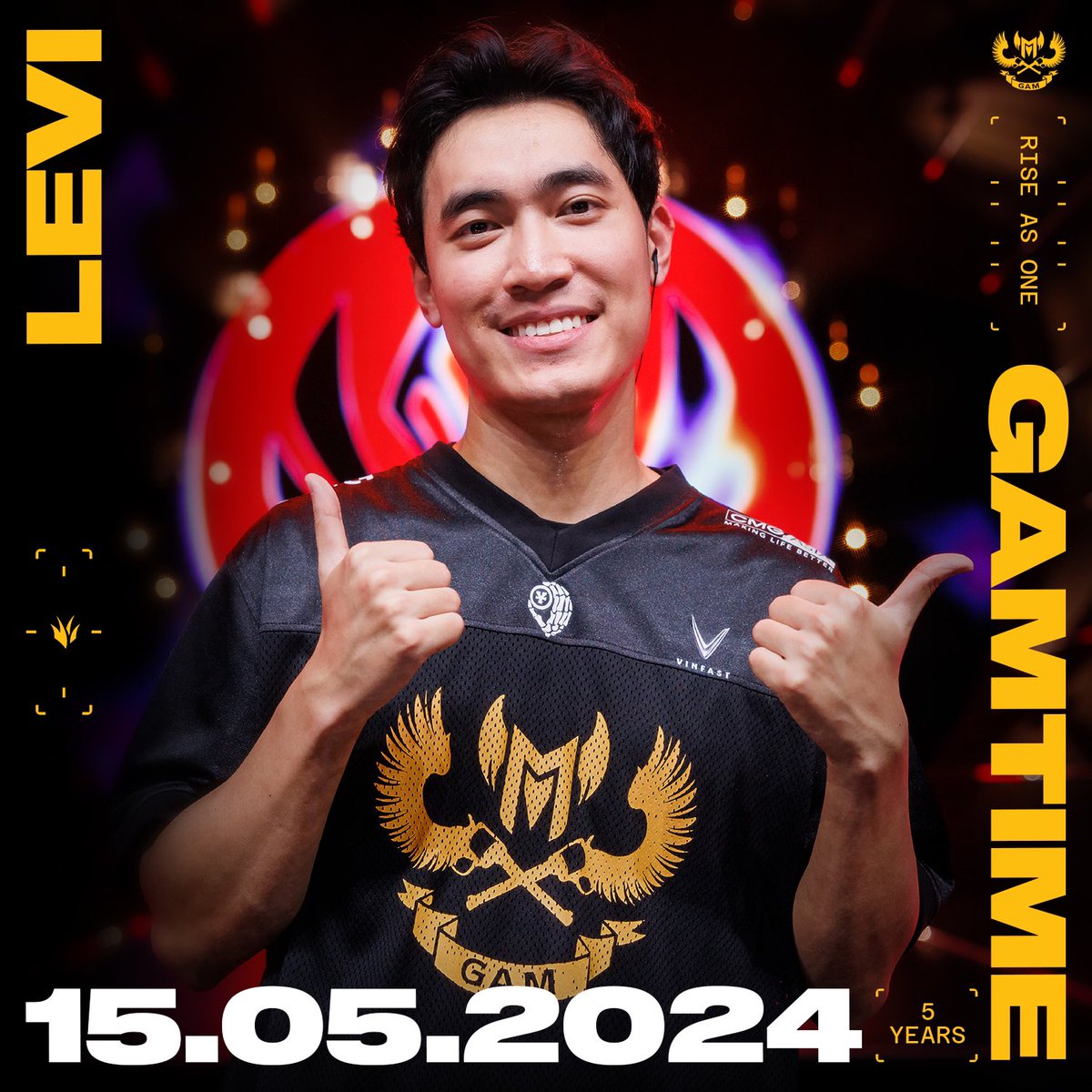 [15.05.2019 - 15.05.2024]

It’s been 5 years since Captain Levi rejoined GAM Esports! 👑

#GAMTIME #RiseAsOne