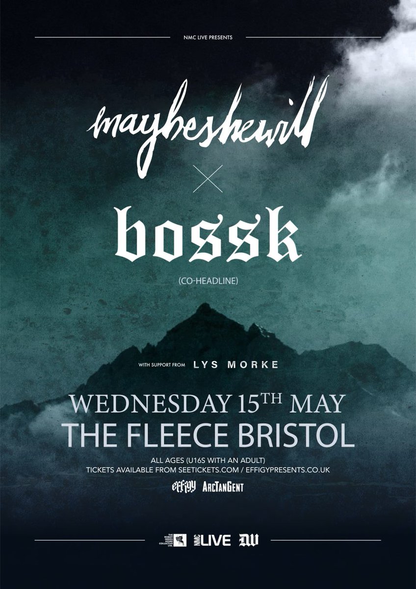 Bristol! Tonight you've got @Mybshwll Maybeshewill and @BosskUK Bossk at @FleeceBristol - final few tickets here >> allgigs.co.uk/view/artist/59…