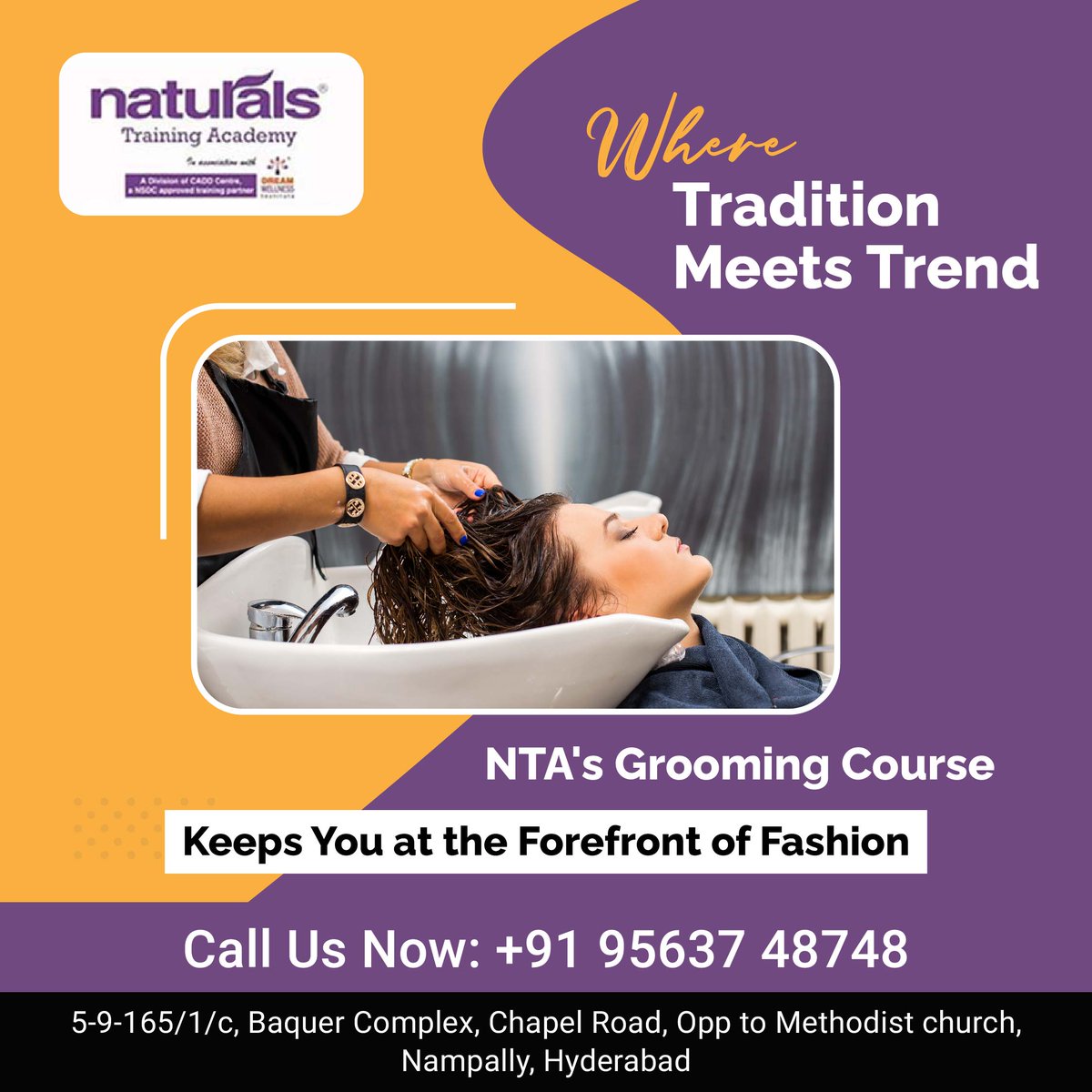 Experience the ideal fusion of custom and fashion with the NTA grooming training. Contact Us: 95637 48748 visit : naturalsacademy.com #groomingtraining #expertled #industryinsights #groomingtips #beautytrainingacademy #naturalstrainingacademy #nta #nampally #hyderabad