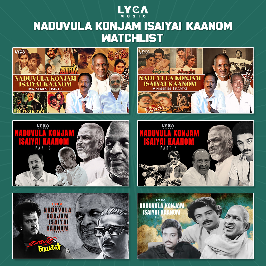 Presenting the complete watchlist of the 'Naduvula Konjam Isaiyai Kaanom' mini-series! 🎶 Director John Mahendran uncovers the untold tales from Ilayaraja's studio, ensuring a mesmerizing experience from start to finish. 🤩🎼 

▶️ youtube.com/playlist?list=…