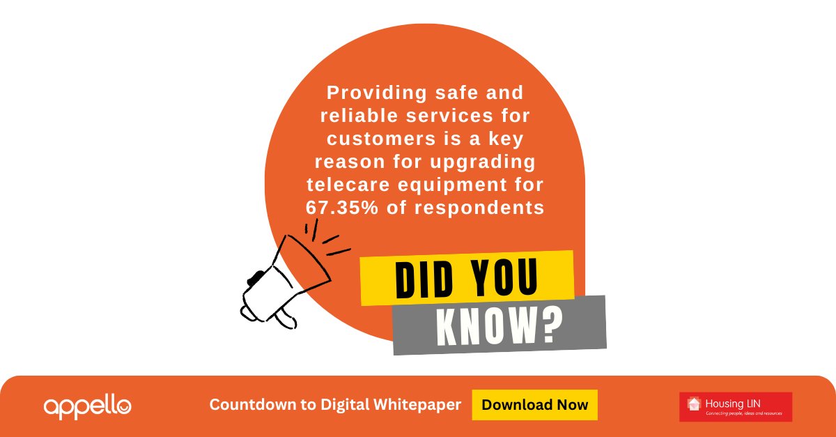 Our recent Digital Telecare Barometer survey uncovered some very interesting statistics from housing providers and the expectation to meet the digital deadline.

Download our report today: 🔗ow.ly/IY0N50RtopY

#DigitalSwitchover #A2D #DigitalTEC @HousingLIN @HLINComms