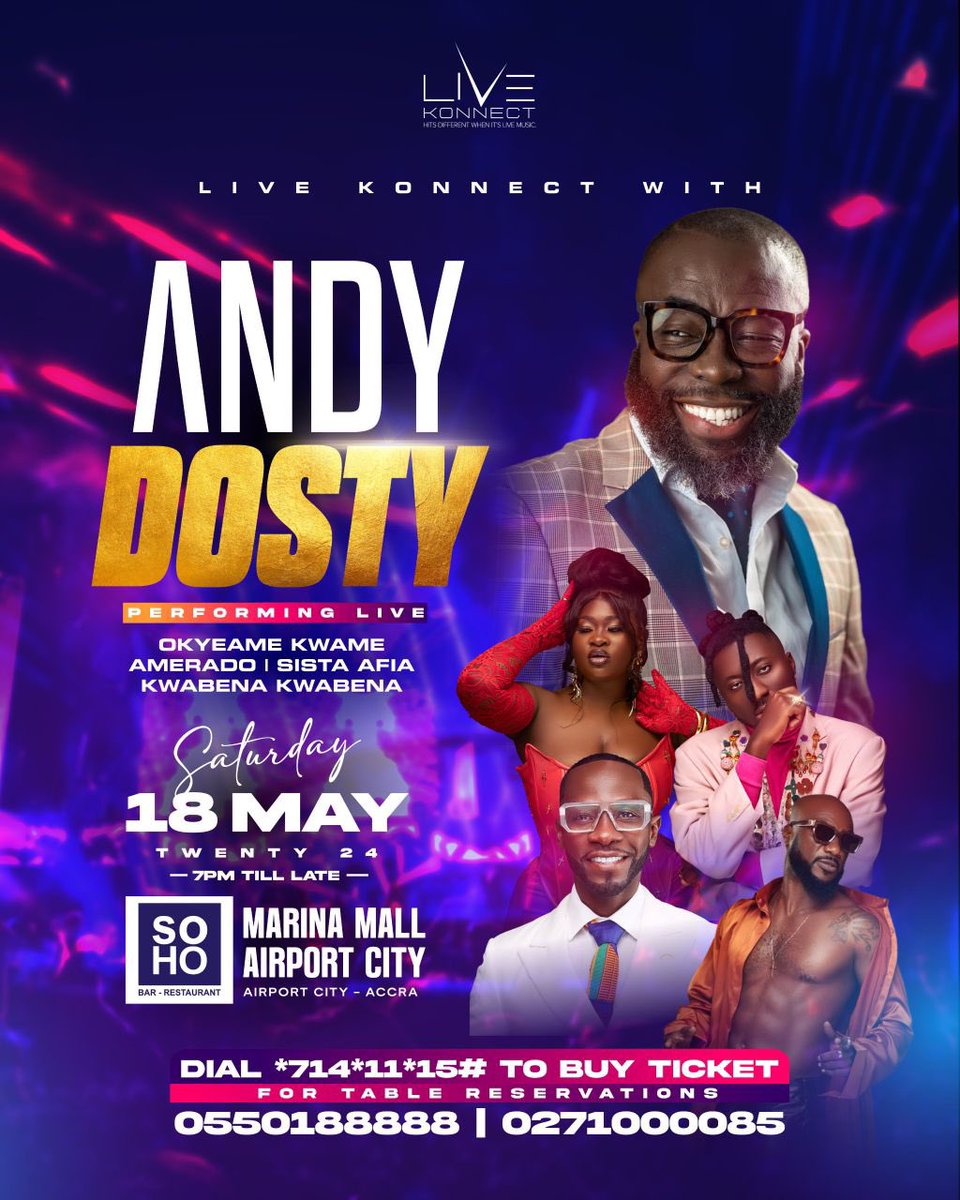 Grab a ticket 🎟️ Repping live at SOHO this Saturday for ANDY DOSTY 🎶🎤