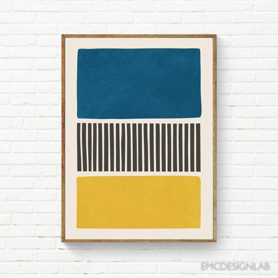 Yellow Blue Black Modern Art Print Bold Minimalist Wall Art Paper Canvas Stretched or Framed by EmcDesignLab #ModernDesign #AbstractArt #MidCenturyModern #InteriorDesign #ColorfulArtworks #AbstractPrints #ModernDecor 
ift.tt/IdxhPBX