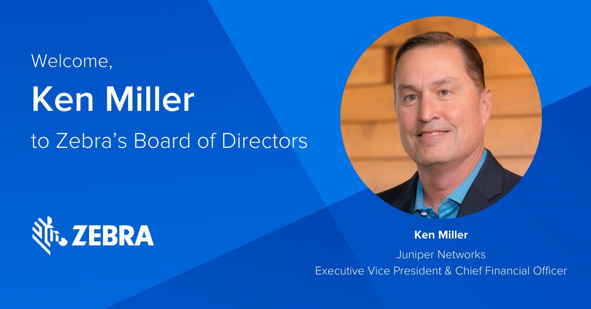 We are pleased to welcome Ken Miller to our Board of Directors. Miller brings a wealth of experience and passion for creating a great workplace culture. He will be joining our Board’s Audit Committee. Read more in today’s announcement. social.zebra.com/6018YXFrg