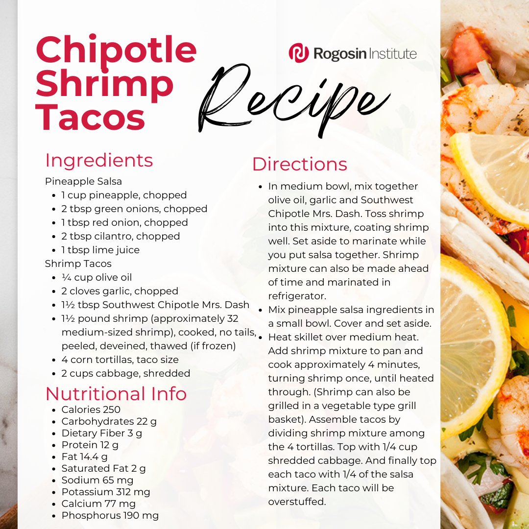 Beautiful weather calls for tacos! 🍤🍍Try this healthy spin on this classic meal.

#WellnessWednesday #HealthyEating #KidneyHealth #HealthyLiving