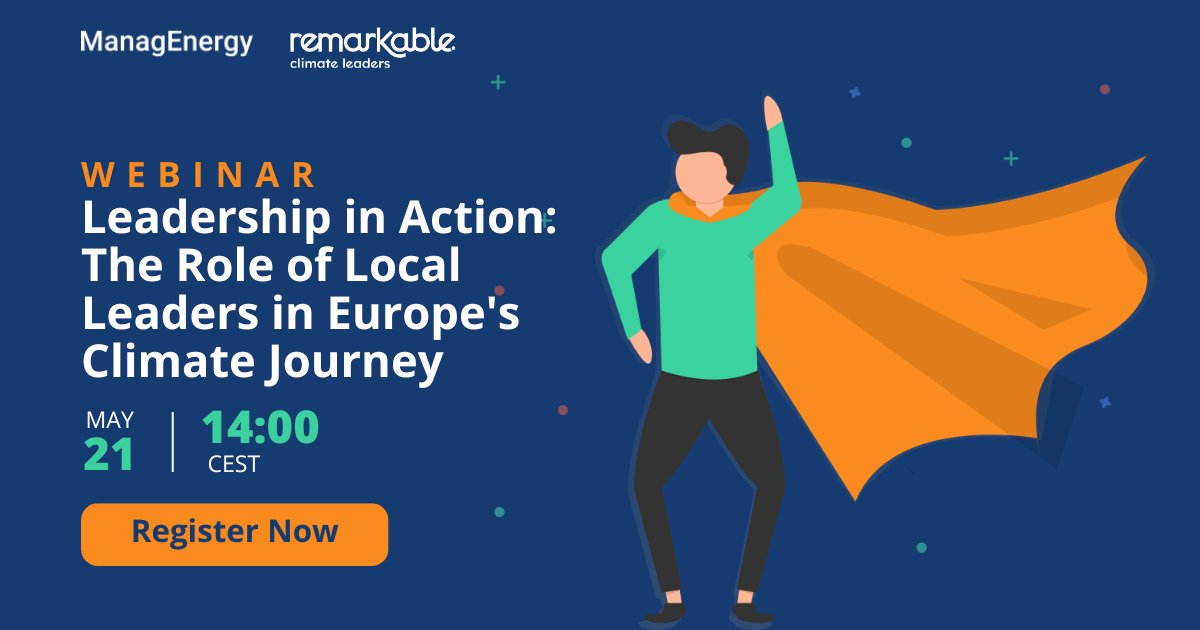 We need motivated leaders🦸‍♀️ to drive #ClimateNeutrality in the #EU.

Join @EU_ManagEnergy & #ClimateRemarkables project on 21 May & learn how these initiatives are empowering citizens to lead the clean #EnergyTransition at the local level🚀

Register now: bit.ly/49KHGBL