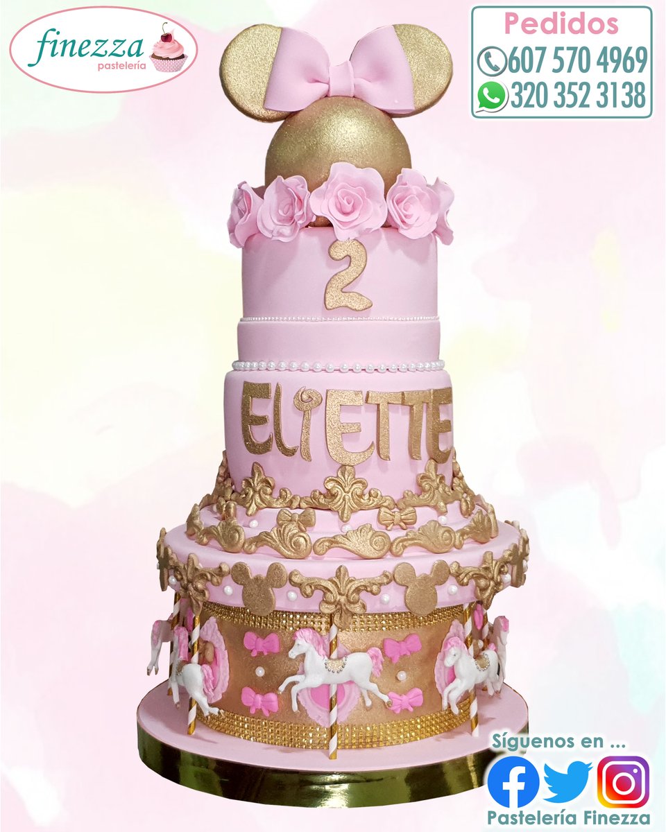 Feliz Cumpleaños Eliette!
 
#PasteleriaFinezza #CelebraConFinezza #Cumpleaños #FelizCumpleaños #HappyBirthday #Ponque #Torta #Cake #Disney #WaltDisney #MickeyMouse #MinnieMouse #Carrusel #Caballos #Dorado #Rosado #Eliette