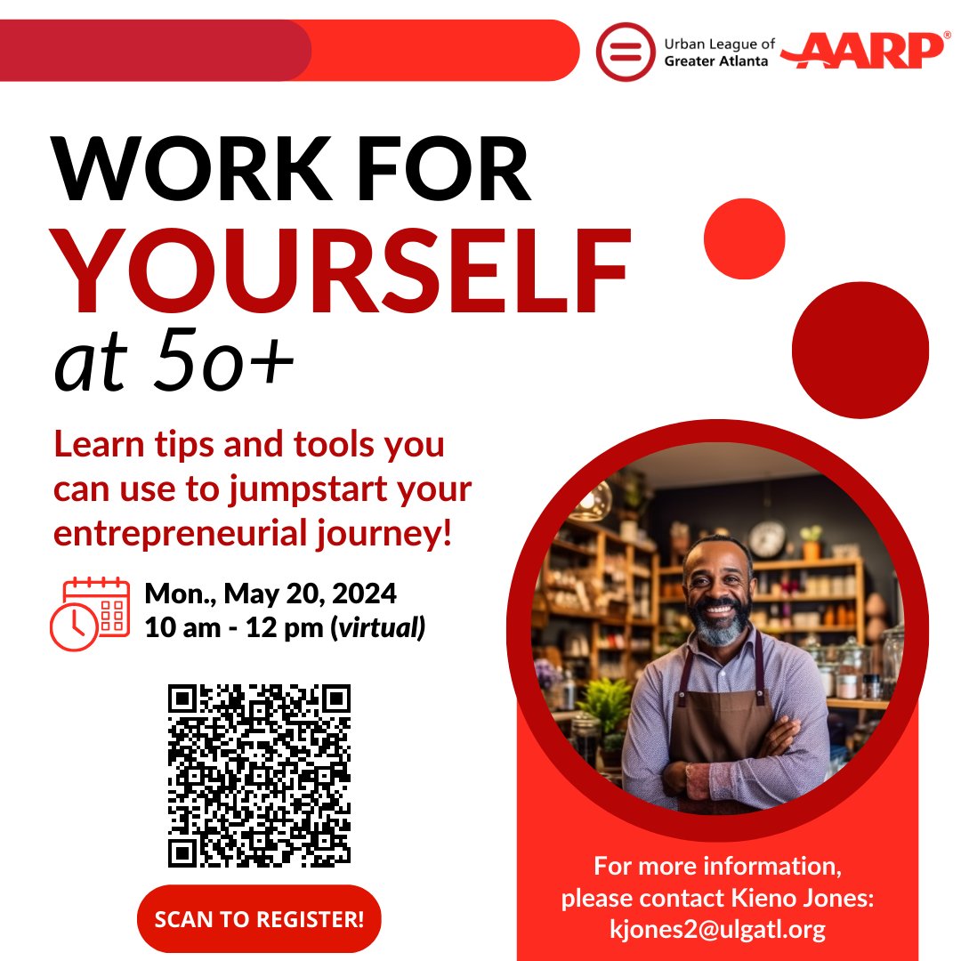 Exciting News! 🎉 Are you 50+ and dreaming of being your own boss? 🚀 Join us for Work for Yourself at 50+ next Monday, and take the first step towards fulfilling your entrepreneurial dreams! 💼  eventbrite.com/e/work-for-you… #smallbusinessowners