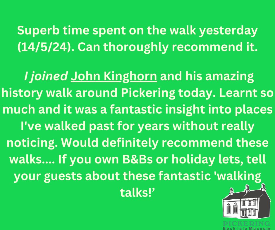 Thanks for the great comments about our historical walking tours. If you've not joined one yet they're every Monday and Thursday 1.45-3pm meet at the museum Adults £8 Children £4 book online via our website beckislemuseum.org.uk See you there! 🙂