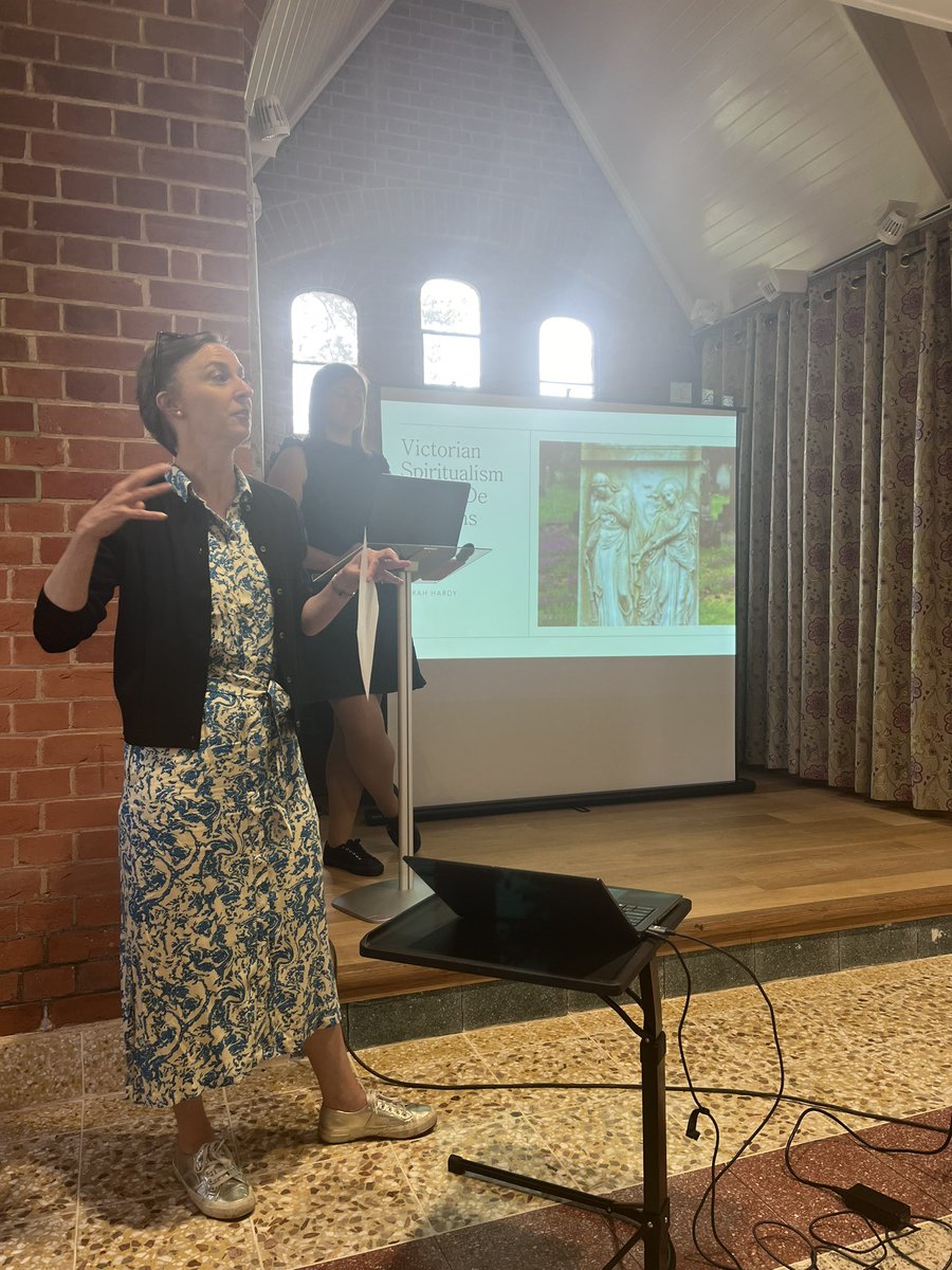 Tharik Hussain, Sarah Hardy and Beth Palmer in action at Saturday’s #VictorianMemorials event @BrookwoodCem - thank you so much again to our wonderful speakers! @_TharikHussain @hardysarah2000 #SAHN #SLL #Surrey #Brookwood