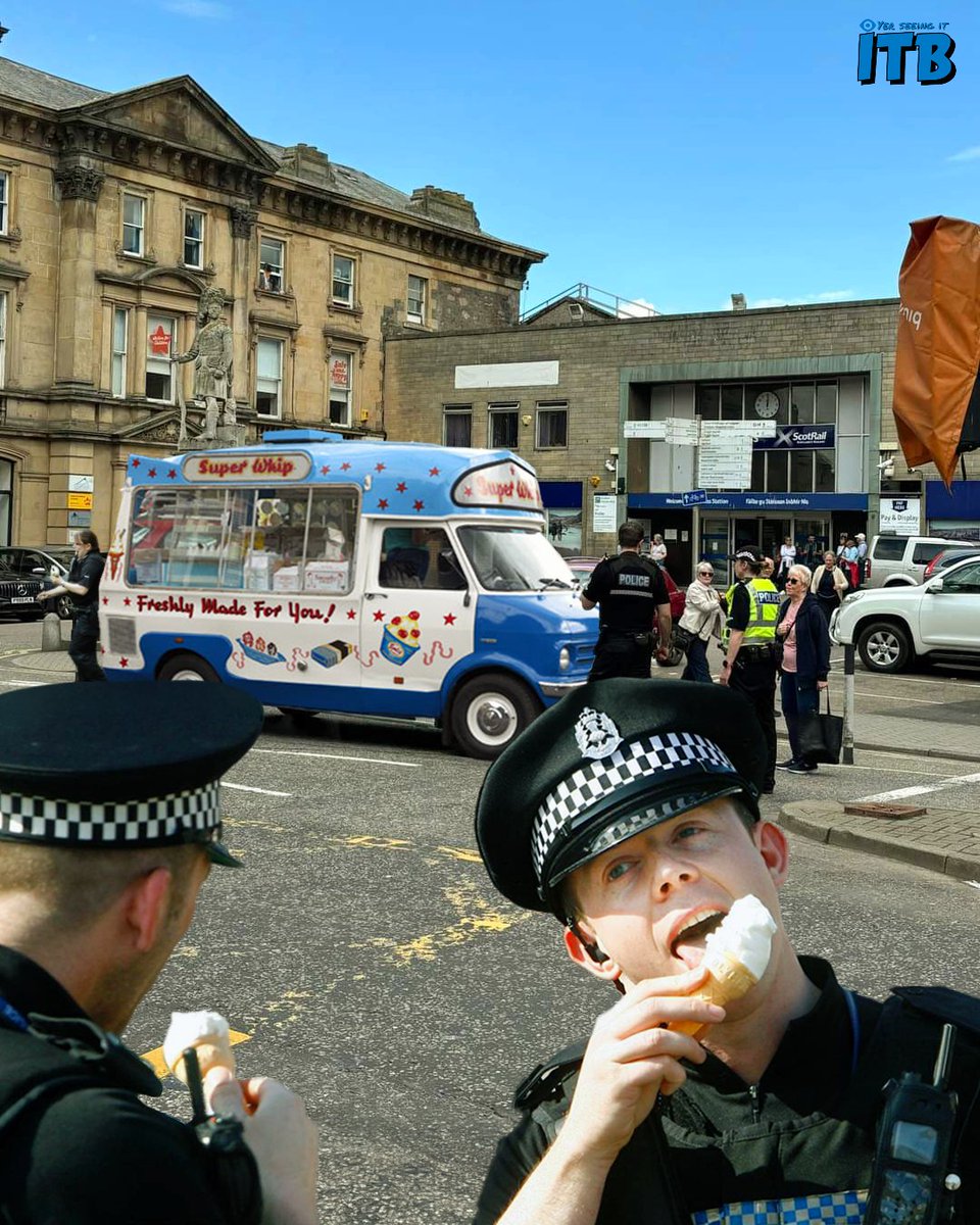 Police in Inverness treat themselves after dealing with a particularly tricky gas leak incident in the city centre. 🍦

#visitinverness #policescotland