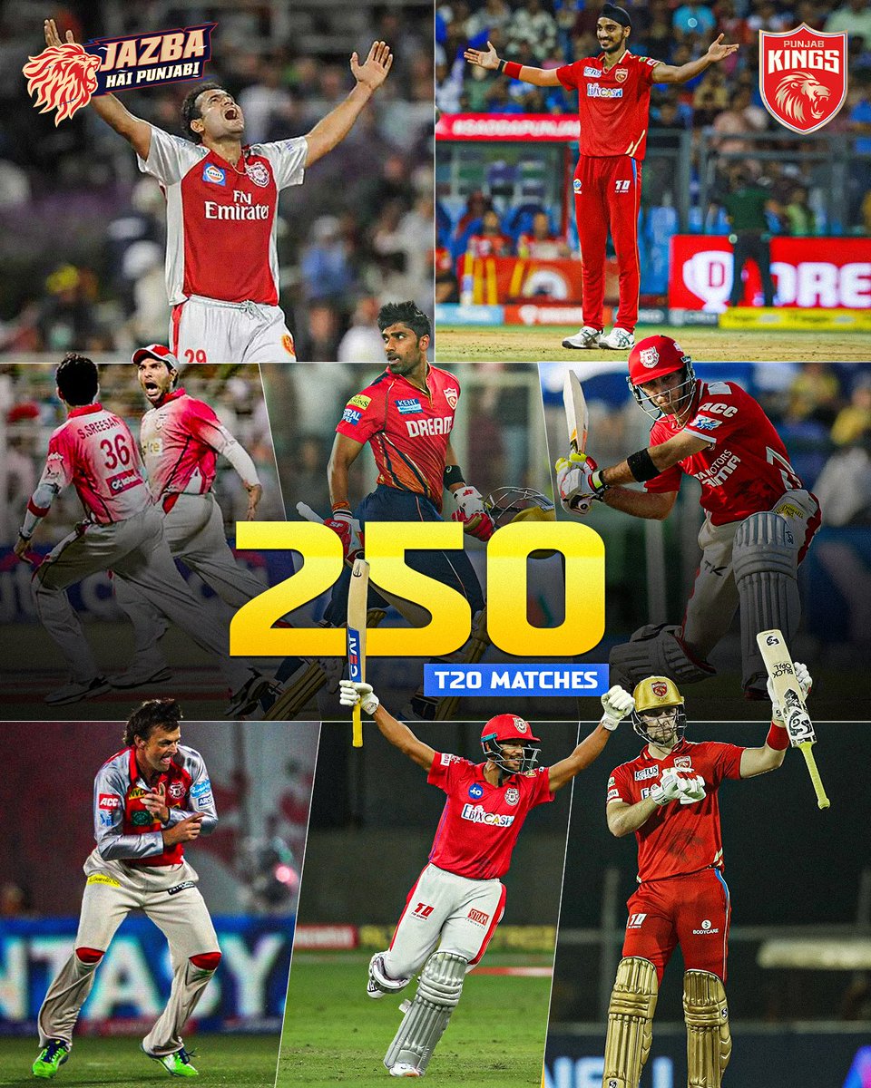 2️⃣5️⃣0️⃣ 𝑴𝒂𝒕𝒄𝒉𝒆𝒔! 𝑪𝒐𝒖𝒏𝒕𝒍𝒆𝒔𝒔 𝑴𝒆𝒎𝒐𝒓𝒊𝒆𝒔! 🫶🏻

A milestone night for us as we play our 250th T20 game. 🙌🏻

#SaddaPunjab #PunjabKings #JazbaHaiPunjabi #TATAIPL2024 #RRvPBKS