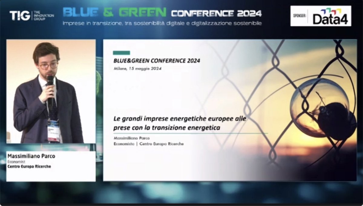 Guardando alle emissioni di CO2 in Italia, nel 2023 è stata registrata una riduzione del 7,9% rispetto al 2022, questo percorso deve proseguire. Il raggiungimento della transizione energetica è legato ad uno sforzo comune Massimiliano Parco, Economist @CEReconomia #TIGbluegreen