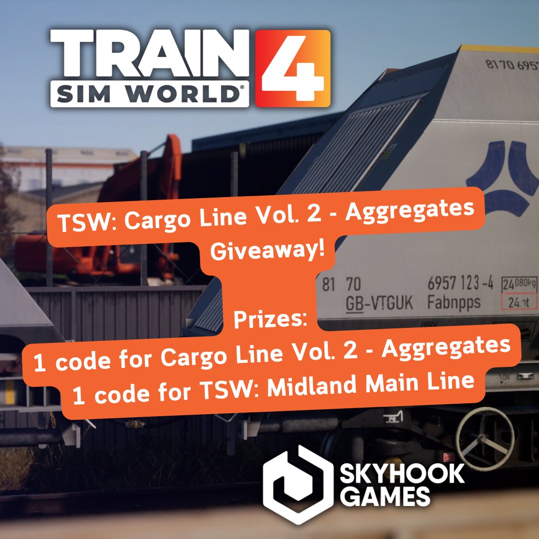 🏆Train Sim World Giveaway!🏆

A code for Cargo Line Vol. 2 - Aggregates & Midland Main Line are up for grabs!🤯

To enter:
💻Follow us
❤️Like this post
🔃Repost
🎮Comment your preferred platform

Entries close 10am on Tuesday 28th May!

Good luck everyone!😊

#winitwednesay #win