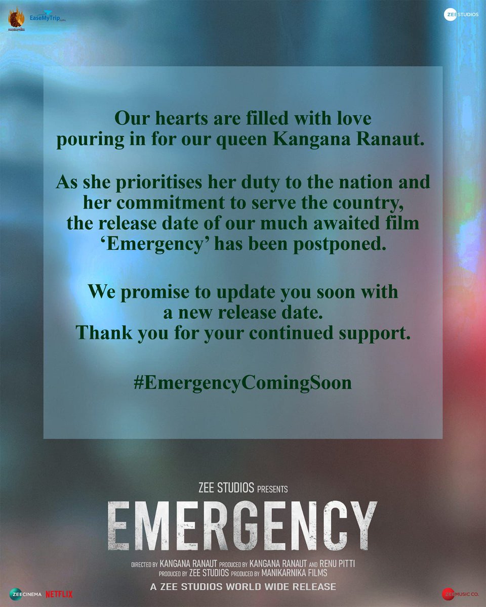 UPDATE! #EmergencyComingSoon #Emergency #KanganaRanaut