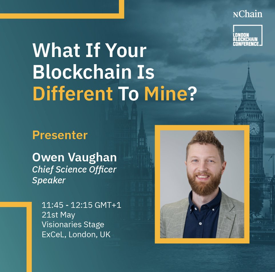 The @LDN_Blockchain Conference is taking place from May 21 to 23, 2024 at ExCel London, the United Kingdom. Our Chief Science Officer Owen Vaughan @DrOVaughan will be addressing the audience on the topic ‘What if your blockchain is different to mine?’ During the