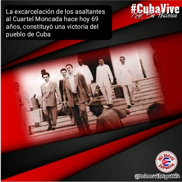 15/5/1955: Fidel Castro y los moncadistas encarcelados en el Presidio Modelo de la Isla de Pinos son liberados como resultado de una fuerte presión popular. Nunca claudicaron, la respuesta de #Fidel: “No queremos amnistía al precio de la deshonra (…)” #CubaViveEnSuHistoria🇨🇺