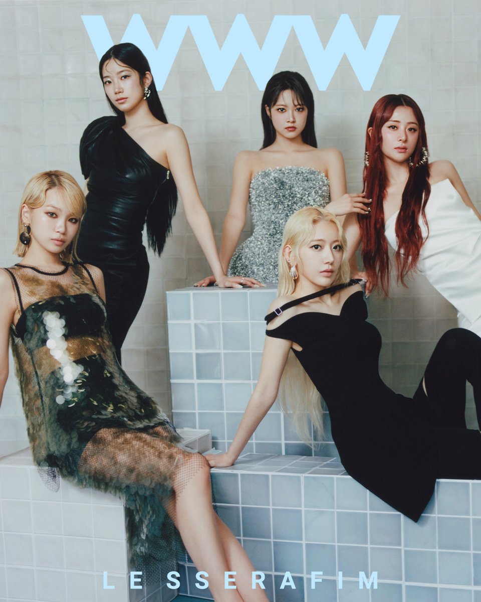 .@le_sserafim, made up of members Kim Chaewon, Sakura, Huh Yunjin, Kazuha, and Hong Eunchae, has all the trappings of a successful K-pop group, poised to reach global stardom. Read more in our May cover story out now: trib.al/WCgkzz8