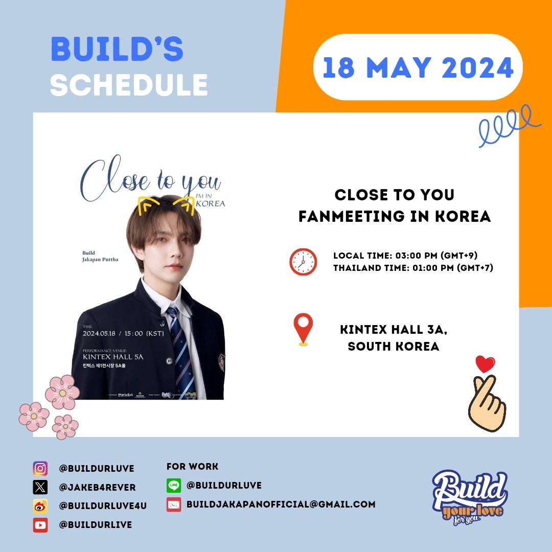 Weekly Schedule
13 May - 19 May 2024

#BuildsSchedule
@JakeB4rever 
#BuildJakapan
#Beyourluve