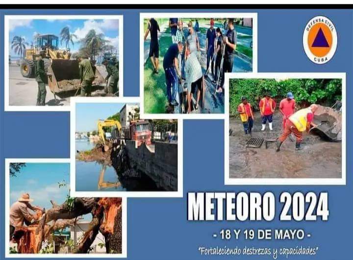 18 y 19 de mayo se desarrollará el Ejercicio #Meteoro2024, donde las principales acciones estarán encaminadas a la reducción de las afectaciones ante la llegada de la temporada ciclónica. #Guane #PinarDelRio #PorNuevasVictorias