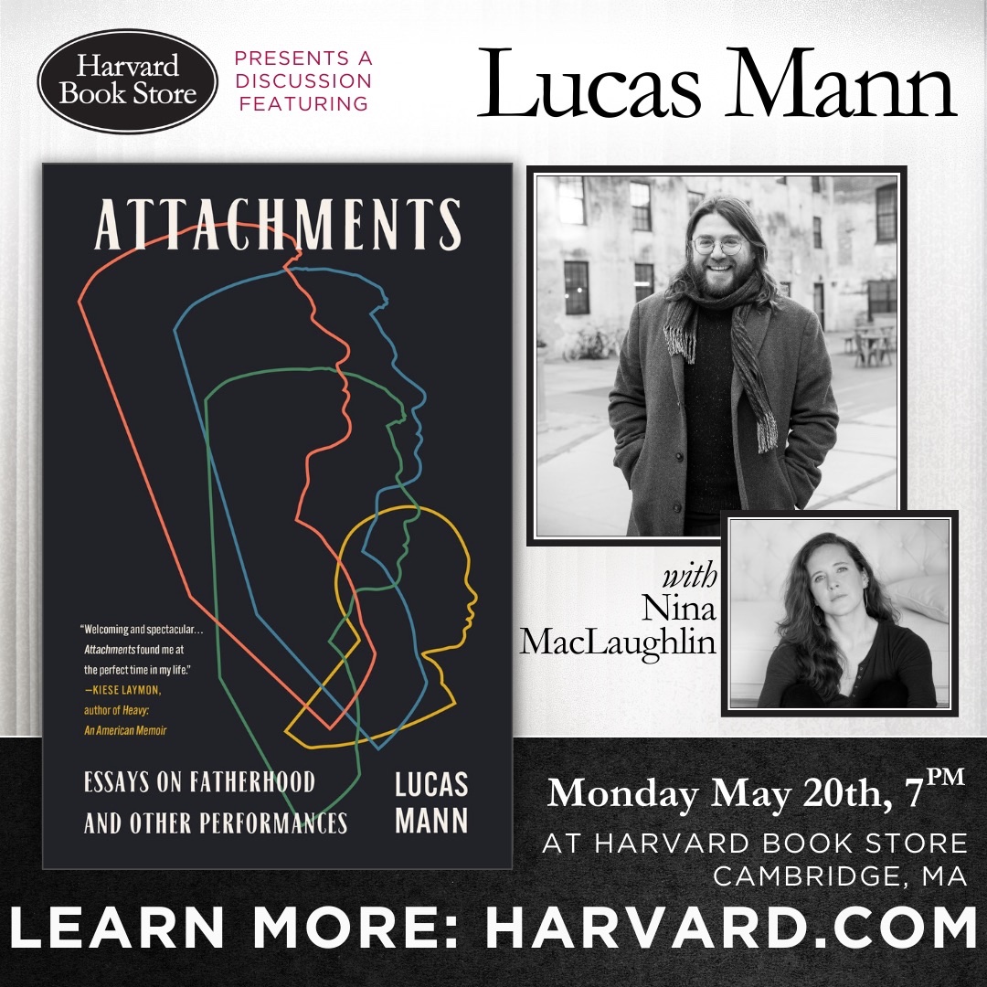 🚨🚨Boston area people!🚨🚨 I’m going to be reading from ATTACHMENTS at @HarvardBooks, and chatting with the wonderful @ninamaclaughlin on 5/20! Plz spread the word, and maybe see you there!