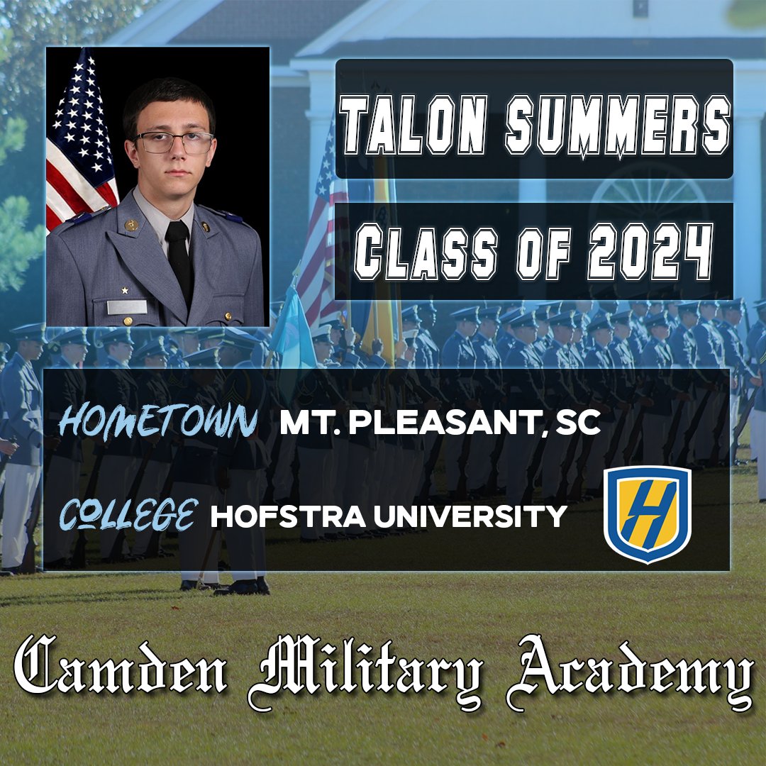 Congratulations to Cadet Talon Summers! #camdenmilitary #seniorspotlight