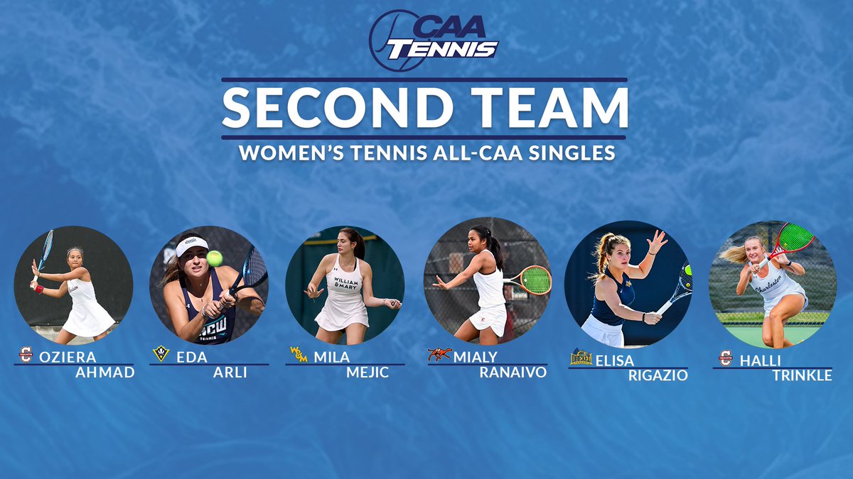 🎾 Now here's the Women's #CAATennis Second Team All-CAA Singles 

bit.ly/3wrVkwj