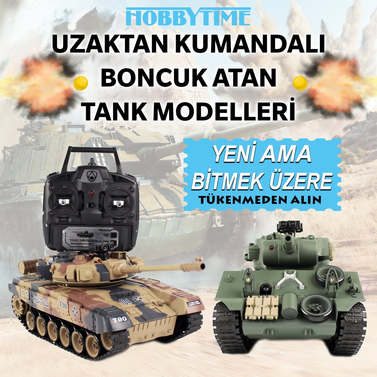 Stoklarımızda YENİ Uzaktan Kumandalı Boncuk Atan Tank Modelleri
Tükenmeden Alın

hobbytime.com.tr/kumandali-tank…

#rctank #tank #hobbytime